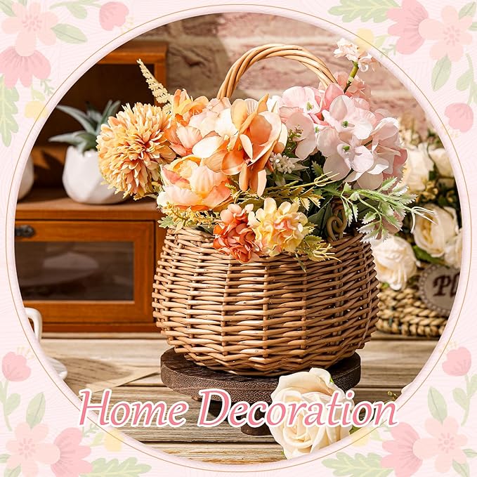 Burlap Flower Basket Wedding Candy Gift Basket for Wedding Ceremony Party Christmas