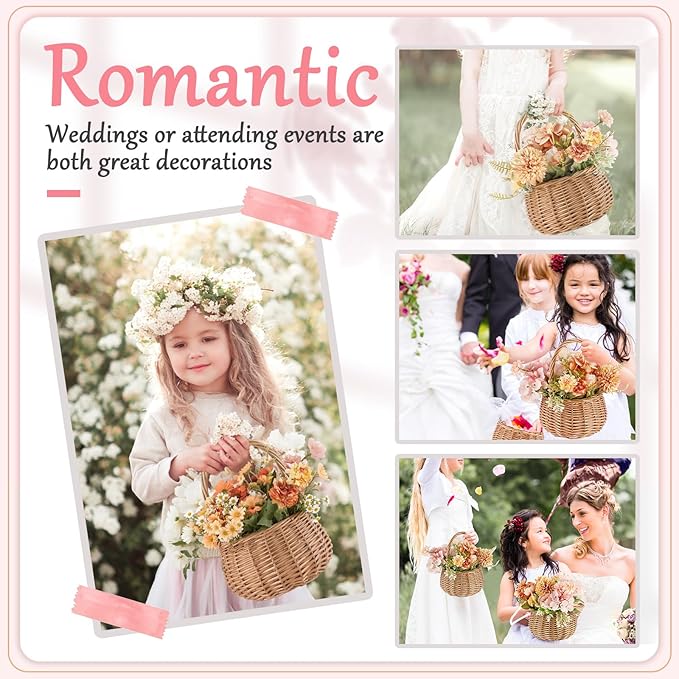 Burlap Flower Basket Wedding Candy Gift Basket for Wedding Ceremony Party Christmas