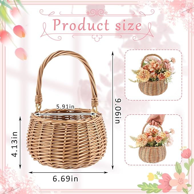 Burlap Flower Basket Wedding Candy Gift Basket for Wedding Ceremony Party Christmas